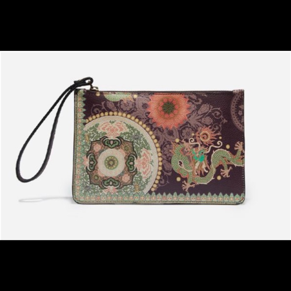 Johnny Was Leather Dragon Clutch
